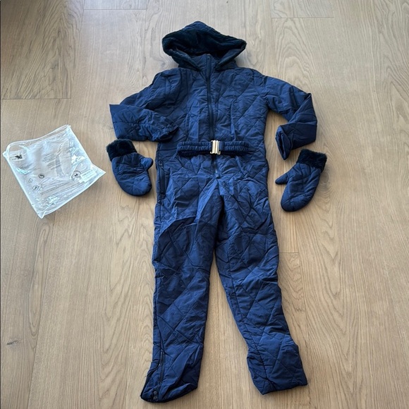 Navy Blue Quilted Snowsuit with Mittens | Medium - Picture 1 of 7